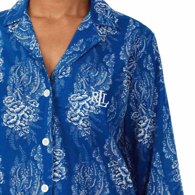 Lauren Ralph Lauren Classic Lawn 3/4 Sleeve Notch Collar Pajama Set image number 2